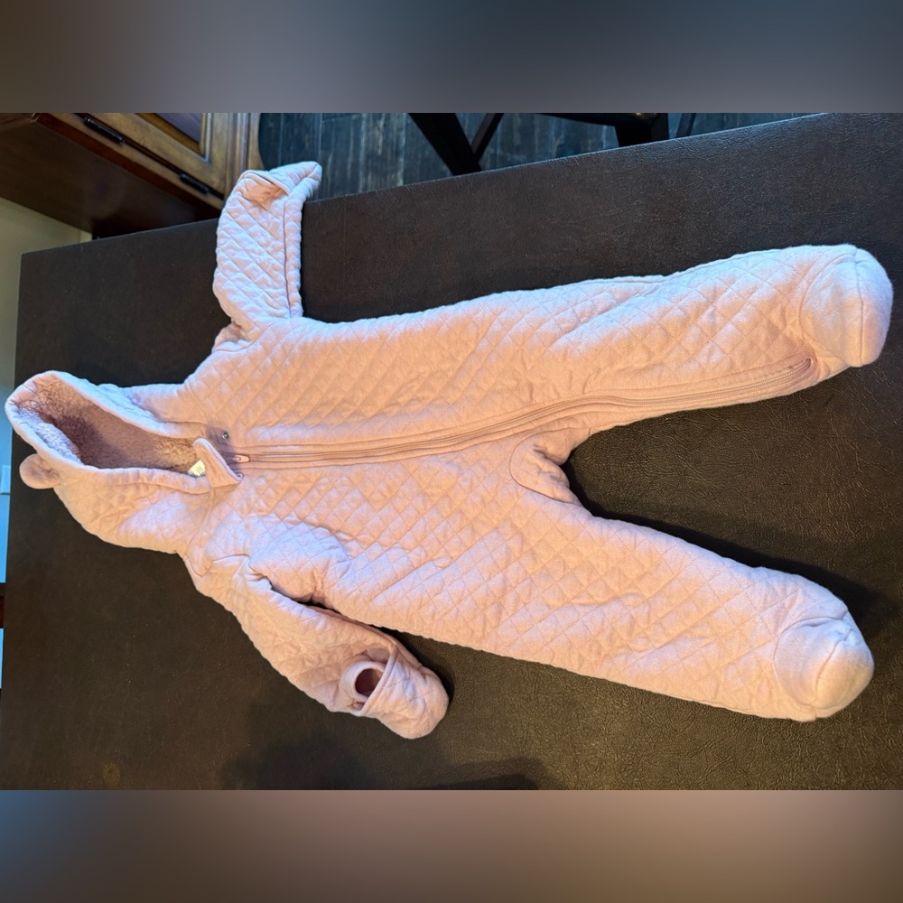 Adorable Pink Quilted Kids Footie
